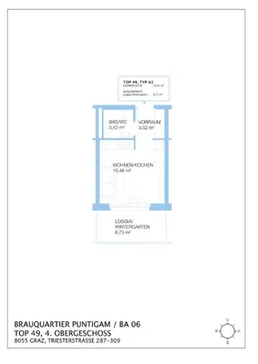 1-Zimmer-Wohnung mieten in Graz – 32,15 m², € 450 – Bild 9 von 9