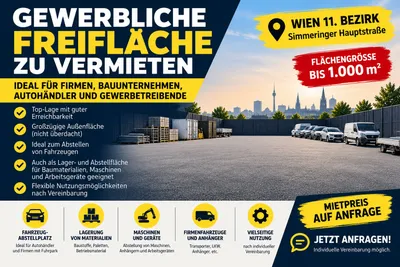 Gewerbeimmobilie mieten in Wien – 800 m², € 3.500