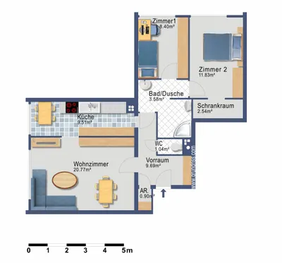 3-Zimmer-Wohnung kaufen in Tulln – 68,36 m², € 199.000 – Bild 27 von 27