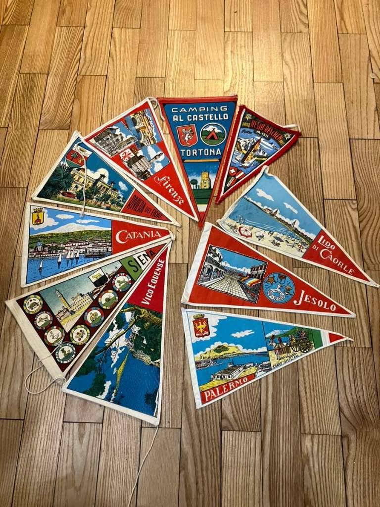 Wimpel Italien Firenze Catania Palermo Limone Confine Italo Francese Rep. San Marino