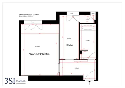 1-Zimmer-Wohnung kaufen in Wien – 42,53 m², € 170.000 – Bild 9 von 9