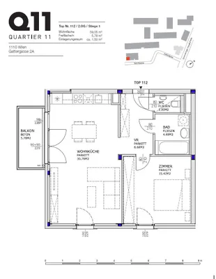 2-Zimmer-Wohnung mieten in Wien – 59,05 m², € 1.083 – Bild 12 von 13
