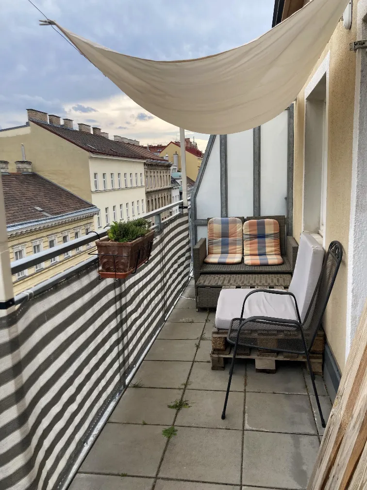 Helle, möblierte Wohnung mit großer Terrasse im 9. Bezirk zur befristeten Zwischenmiete (Aug-Jan) - Ansicht 2