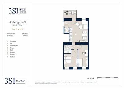 3-Zimmer-Wohnung kaufen in Wien – 54,69 m², € 295.000 – Bild 8 von 8