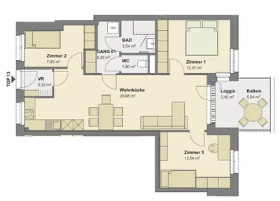 3-Zimmer-Wohnung kaufen in Rust (Stadt) – 74,02 m², € 381.000 – Bild 3 von 9