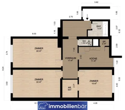 3-Zimmer-Wohnung mieten in Wels – 100 m², € 1.067 – Bild 25 von 27