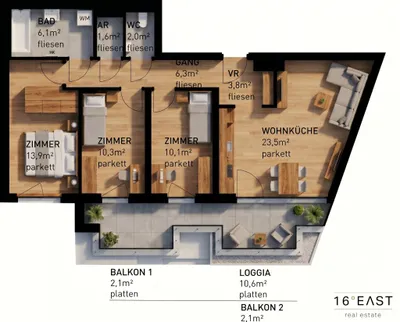 4-Zimmer-Wohnung kaufen in Wien – 77,6 m², € 527.775 – Bild 9 von 9