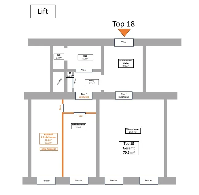 Wohnung – Wien, Stuwerviertel, Katastralgemeinde Leopoldstadt - Ansicht 3