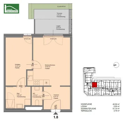 2-Zimmer-Wohnung mieten in Sankt Pölten – 45,74 m², € 933 – Bild 19 von 19