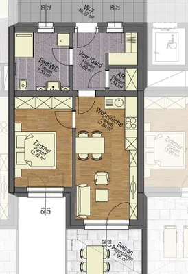 2-Zimmer-Wohnung kaufen in Deutschlandsberg – 46 m², € 164.990 – Bild 2 von 6