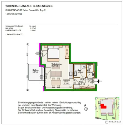 1-Zimmer-Wohnung mieten in Wiener Neustadt – 39,1 m², € 661 – Bild 9 von 10
