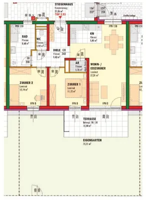 3-Zimmer-Wohnung mieten in Neunkirchen – 78,96 m², € 977 – Bild 2 von 2