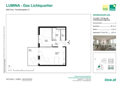 2-Zimmer-Wohnung kaufen in Graz – 56,11 m², € 259.000 – Bild 2 von 11