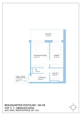 2-Zimmer-Wohnung mieten in Graz – 44,94 m², € 625 – Bild 17 von 17