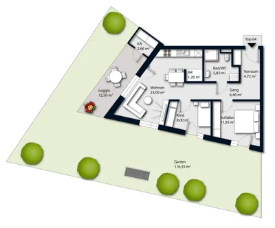 3-Zimmer-Wohnung kaufen in Wels-Land – 61,09 m², € 298.000 – Bild 9 von 9