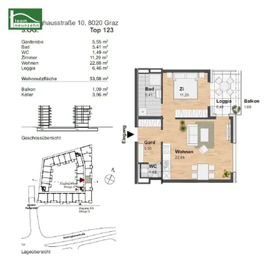2-Zimmer-Wohnung mieten in Graz – 46,68 m², € 818 – Bild 16 von 16