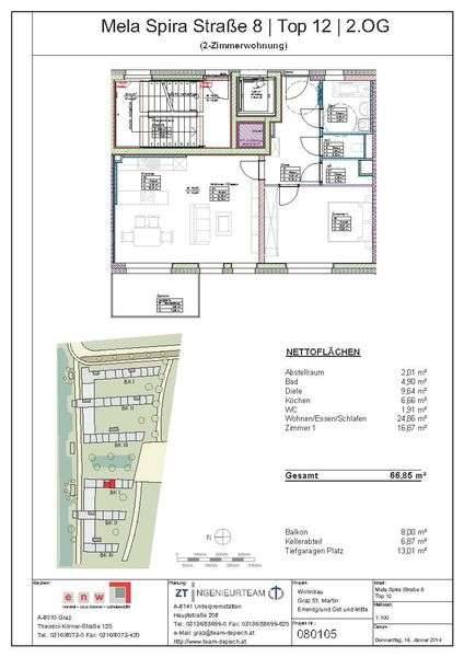 Geförderte 2-Zimmer-Mietwohnung im Westen von Graz – pohled 3