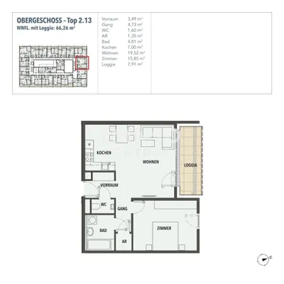 2-Zimmer-Wohnung kaufen in Wien – 58,35 m², € 308.424 – Bild 13 von 13