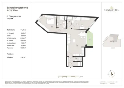 3-Zimmer-Wohnung kaufen in Wien – 74,77 m², € 569.000 – Bild 16 von 16
