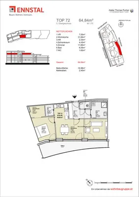 2-Zimmer-Wohnung mieten in Graz – 64,84 m², € 1.044 – Bild 4 von 4
