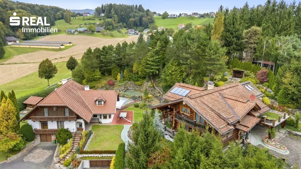 Luxus Chalet mit Familienwohnhaus (2 Häuser) und Nebengebäuden im Bezirk Deutschlandsberg - Ansicht 3