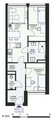 3-Zimmer-Wohnung mieten in Graz – 55,05 m², € 825 – Bild 6 von 6