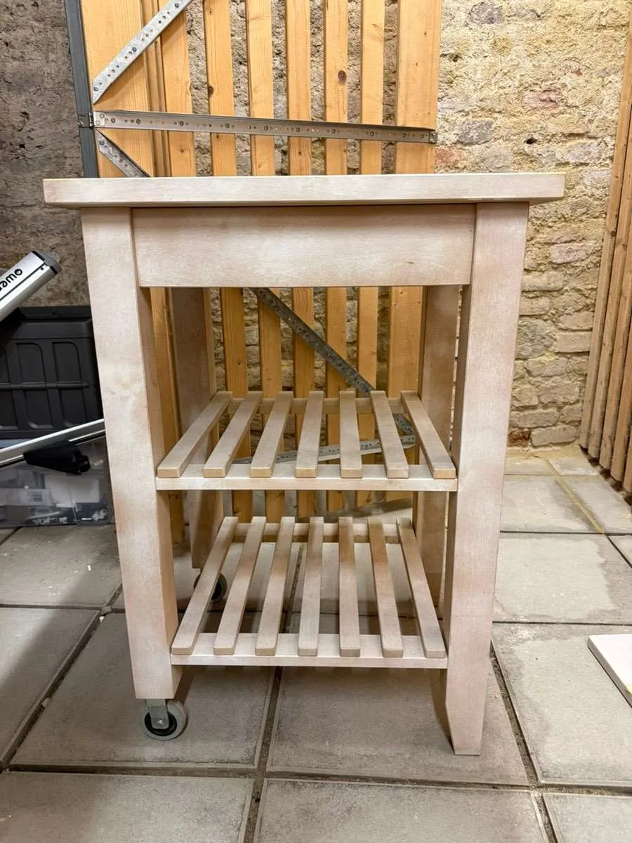 Ikea Modul Küche Beistelltisch Regal Vollholz massiv Holz Kücheninsel, € 10,- (1070 Wien)