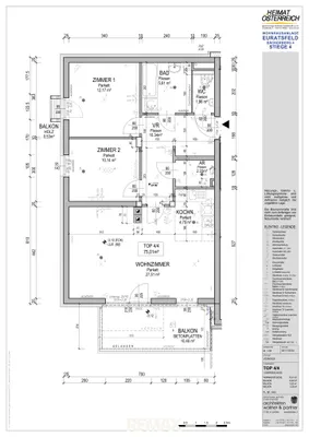 3-Zimmer-Wohnung mieten in Amstetten – 75,01 m², € 825 – Bild 2 von 2