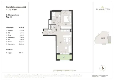 2-Zimmer-Wohnung kaufen in Wien – 52,38 m², € 419.000 – Bild 16 von 16
