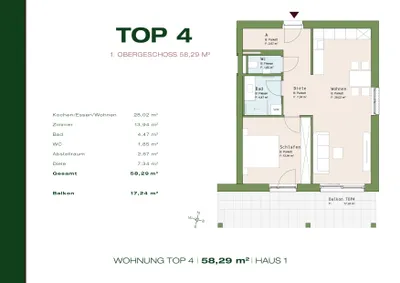 2-Zimmer-Wohnung kaufen in Graz – 58,29 m², € 384.714 – Bild 2 von 6