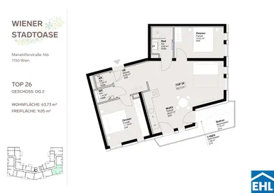 3-Zimmer-Wohnung mieten in Wien – 63,73 m², € 1.575 – Bild 13 von 13