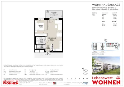 2-Zimmer-Wohnung mieten in Sankt Pölten – 45,27 m², € 536 – Bild 10 von 14