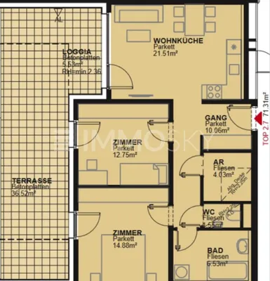 3-Zimmer-Wohnung kaufen in Wien – 72 m², € 445.000 – Bild 5 von 5