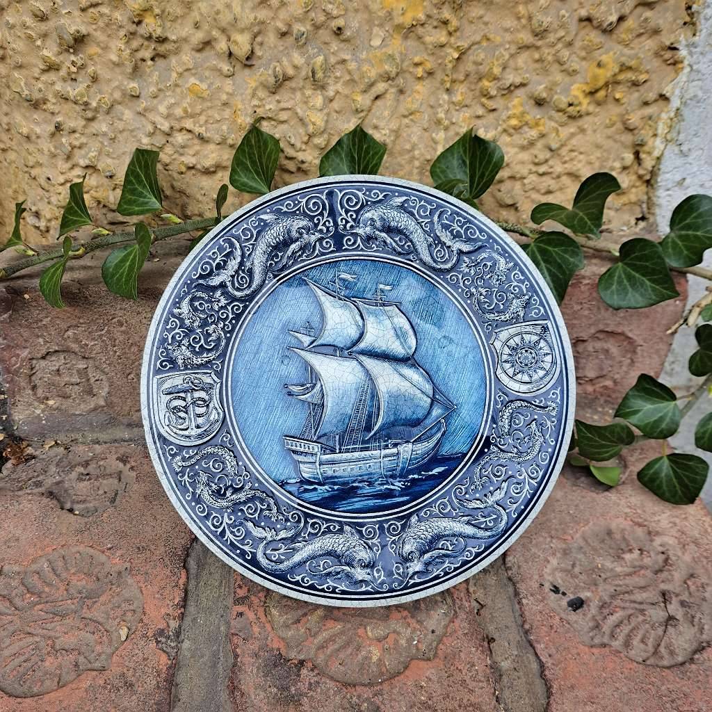 Blechdose Keksdose Segelschiff Kompass Anker 1980 Vintage *k3408e