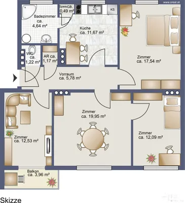 4-Zimmer-Wohnung kaufen in Villach Land – 89 m², € 349.000 – Bild 11 von 11