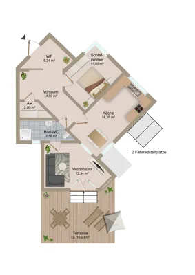 2-Zimmer-Wohnung kaufen in Klagenfurt – 63 m², € 199.800 – Bild 9 von 9