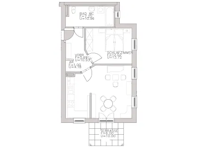 2-Zimmer-Wohnung mieten in Südoststeiermark – 50,7 m², € 671 – Bild 2 von 2