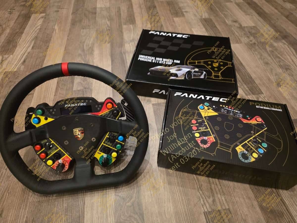 Fanatec Podium Porsche 911 GT3 Cup Leather Wheel - Podium Carbon Paddle ...
