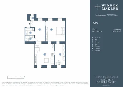 3-Zimmer-Wohnung kaufen in Wien – 79,38 m², € 439.000 – Bild 8 von 8