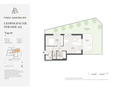2-Zimmer-Wohnung mieten in Wien – 47,33 m², € 1.000 – Bild 12 von 12