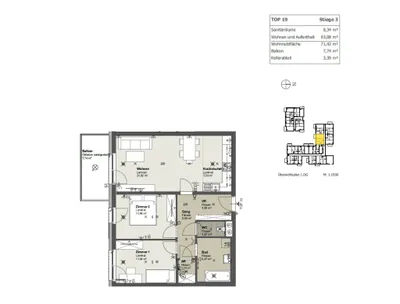 3-Zimmer-Wohnung mieten in Sankt Pölten – 71,51 m², € 903 – Bild 7 von 7