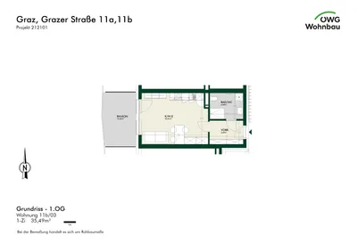 1-Zimmer-Wohnung mieten in Graz – 35 m², € 585 – Bild 6 von 6