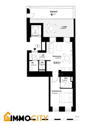 2-Zimmer-Wohnung kaufen in Wien – 43,46 m², € 299.000 – Bild 8 von 9