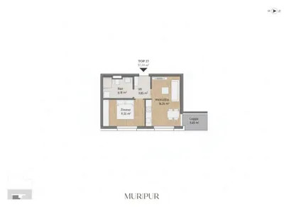 2-Zimmer-Wohnung kaufen in Graz – 37,64 m², € 203.256 – Bild 2 von 2
