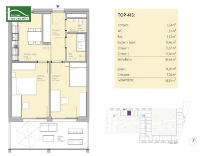 3-Zimmer-Wohnung mieten in Graz – 49,49 m², € 899 – Bild 18 von 18