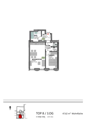 2-Zimmer-Wohnung mieten in Sankt Pölten – 47,62 m², € 643 – Bild 10 von 10