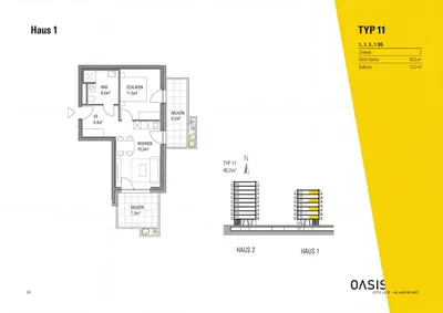 2-Zimmer-Wohnung kaufen in Klagenfurt – 40,2 m², € 227.000 – Bild 2 von 10