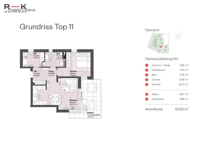 2-Zimmer-Wohnung kaufen in Salzburg-Umgebung – 53,5 m², € 417.000 – Bild 7 von 7