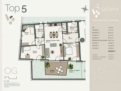 4-Zimmer-Wohnung kaufen in Graz – 103 m², € 815.912 – Bild 5 von 5