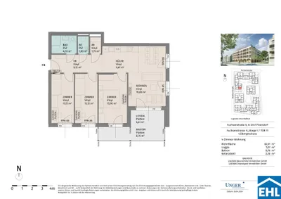 4-Zimmer-Wohnung mieten in Tulln – 82,91 m², € 1.173 – Bild 10 von 10